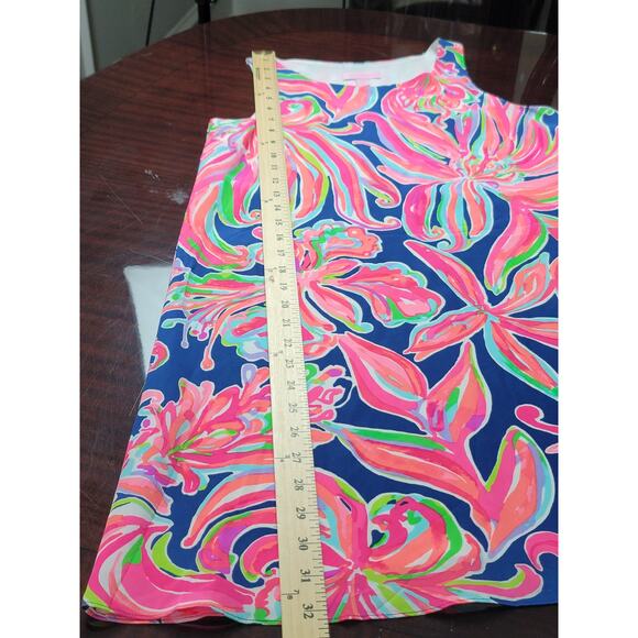Lilly Pulitzer Jackie Silk Shift Dress Resort Navy Banana Flambe Size XXS - Picture 3 of 11